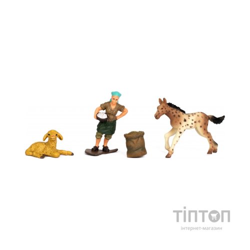 Фігурка Kids Team набір Ферма плямисте лоша, ягня, фермерка, ягня (Q9899-T1_4)