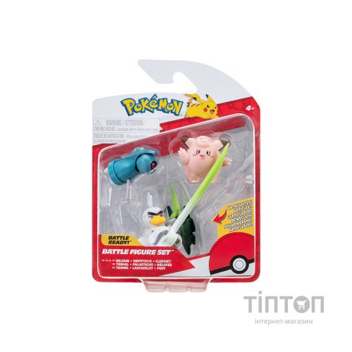 Фігурка Pokemon набір W18 - Клефейрі, Белдум, Сірфетч'д (PKW3057)