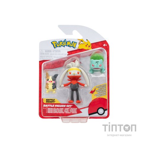 Фігурка Pokemon набір W18 - Морпеко, Бульбазавр, Рабут (PKW3055)
