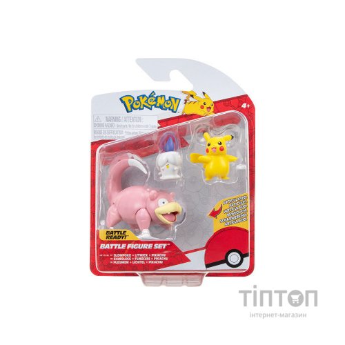 Фігурка Pokemon набір W18 - Пікачу, Літвік, Слоупок (PKW3056)