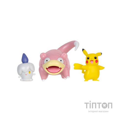 Фігурка Pokemon набір W18 - Пікачу, Літвік, Слоупок (PKW3056)