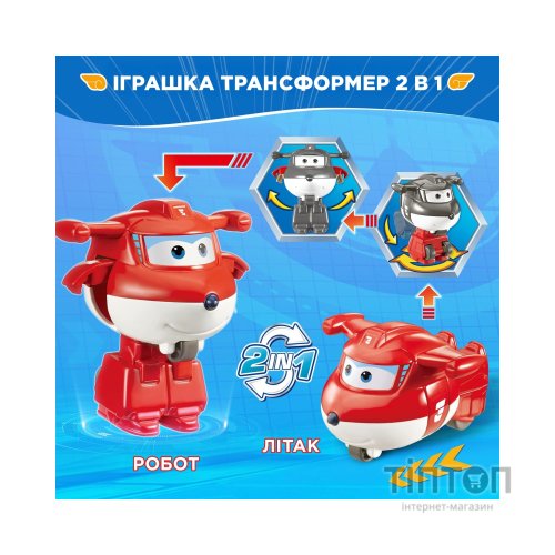 Фігурка Super Wings трансформер Transform-a-Bots Джетт (Jett) (EU780010)