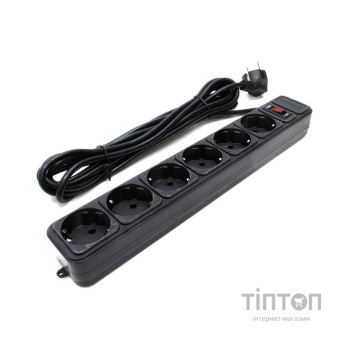 Фільтр мережевий Power Cube 1,8м, 6 розеток, чорний