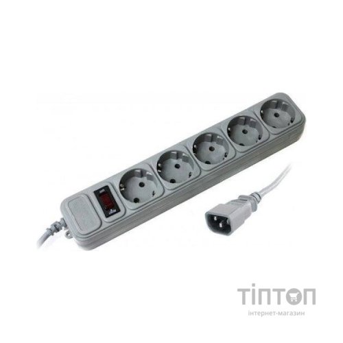 Фільтр мережевий PowerCUBE UPS 1,8м, 5 розеток, сірий