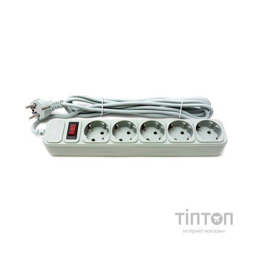 Фільтр мережевий  ProLogix (PRS-075P5-30G) 0.75 мм, 5 розеток, 3 м, серый