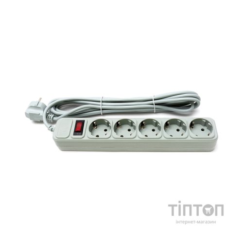 Фільтр мережевий ProLogix (PRS-075P5-45G) 0.75 мм, 5 розеток, 4.5 м, серый