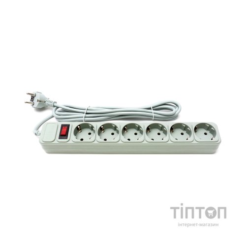 Фільтр мережевий  ProLogix (PRS-075P6-30G) 0.75 мм, 6 розеток, 3 м, серый