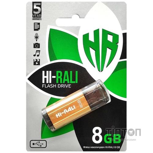 Флеш-накопитель USB 8GB Hi-Rali Stark Series Gold (HI-8GBSTGD)