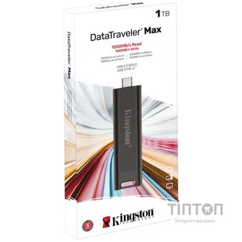 USB флеш накопичувач Kingston USB-накопичувач 1TB DataTraveler Max USB 3.2 Gen 2 Type-C Black (DTMAX/1TB)