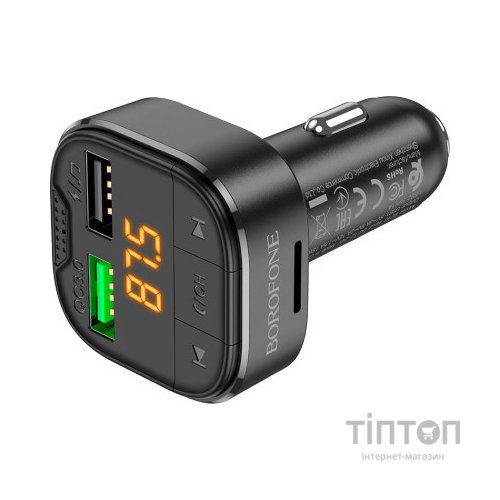 FM модулятор BOROFONE BC43 Flash 2 x USB Black (BC43B)