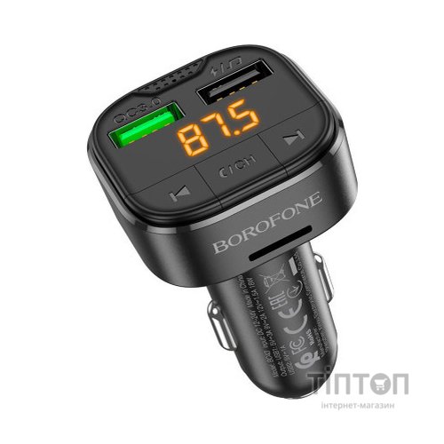 FM модулятор BOROFONE BC43 Flash 2 x USB Black (BC43B)