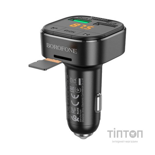 FM модулятор BOROFONE BC43 Flash 2 x USB Black (BC43B)