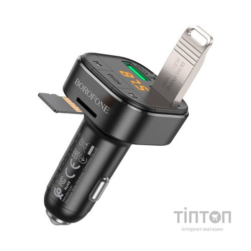 FM модулятор BOROFONE BC43 Flash 2 x USB Black (BC43B)