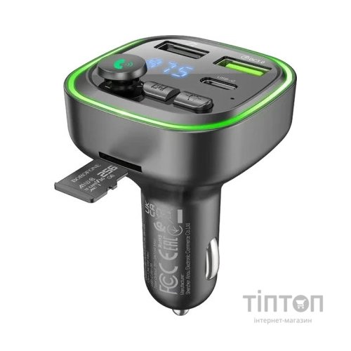 FM модулятор BOROFONE BC48 Broad 2 USB, USB Type-C Black (BC48B)