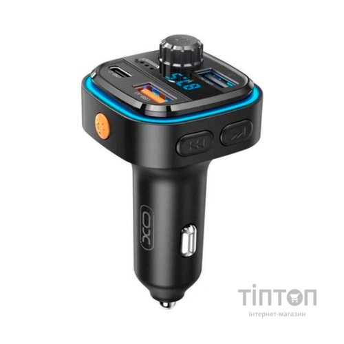 FM модулятор XO BCC08 автомобільний зарядний пристрій MP3/PD/2USB/3,1A Чорни (XO-BCC08)