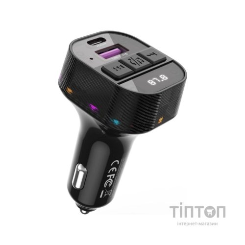 FM модулятор XO BCC17 Car Charger Smart Bluetooth Dual Port PD 30W Чорний (BCC17.black)