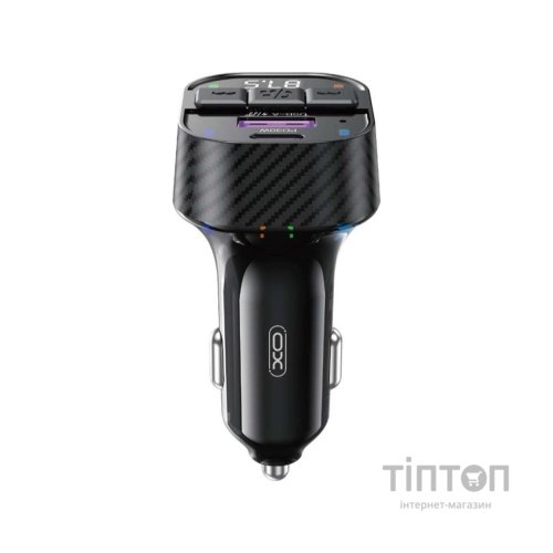 FM модулятор XO BCC17 Car Charger Smart Bluetooth Dual Port PD 30W Чорний (BCC17.black)