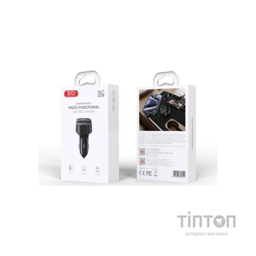FM модулятор XO BCC17 Car Charger Smart Bluetooth Dual Port PD 30W Чорний (BCC17.black)