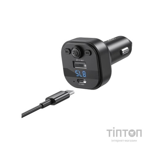 FM модулятор XO BCC18 USB-A OTG/USB-C Black (BCC18.black)