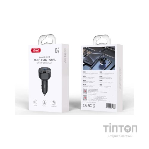 FM модулятор XO BCC18 USB-A OTG/USB-C Black (BCC18.black)