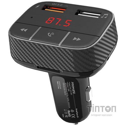 FM-трансмітер Promate SmarTune-2+ Black