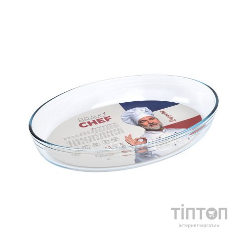 Форма для випікання Bravo Chef склянна овальна 35 х 24 х 6 см (BC-347B/FR)