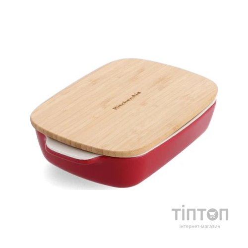 Форма для випікання KitchenAid з кришкою керамогранітна 0,9 л Червона (CC006104-001)
