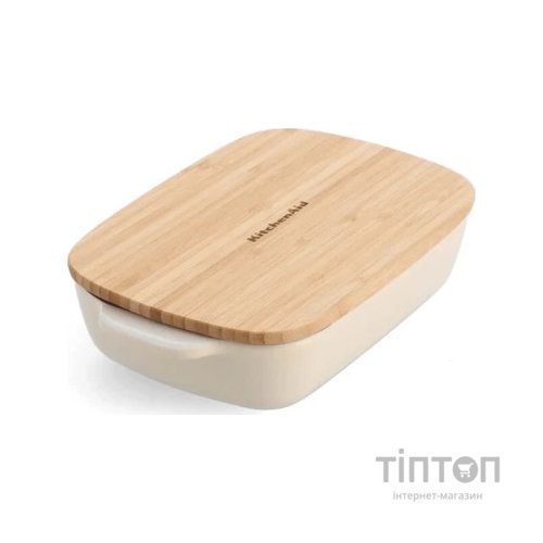 Форма для випікання KitchenAid з кришкою керамогранітна 0,9 л Кремова (CC006105-001)