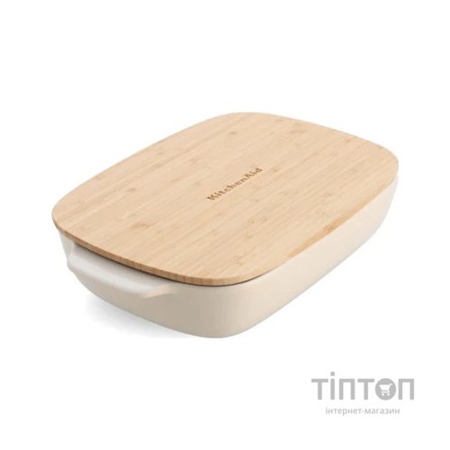 Форма для випікання KitchenAid з кришкою керамогранітна 3,8 л Кремова (CC006109-001)