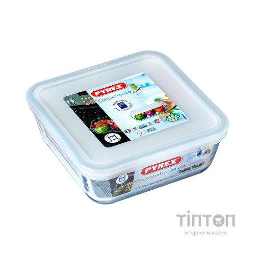 Форма для випікання Pyrex CookFreez з кришкою квадратна 15 х 15 см 0.85 л (218P001/7646)