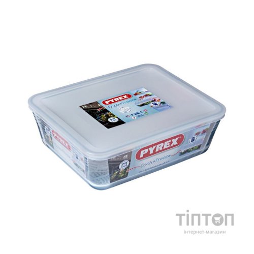 Форма для випікання Pyrex CookFreez з кришкою прямокутна 27 х 22 х 9 см 4 л (244P000/7643)