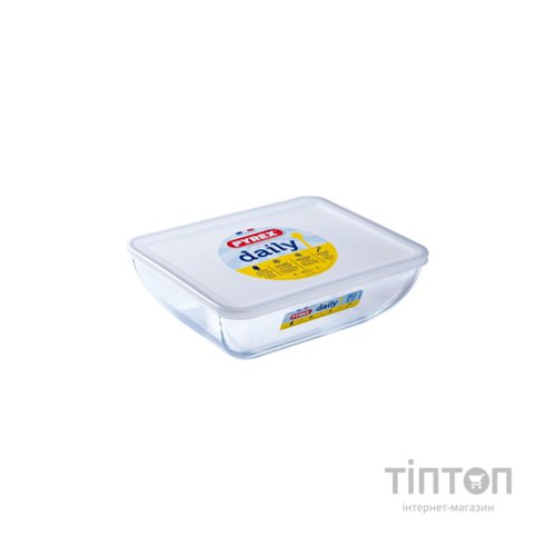 Форма для випікання Pyrex Daily з кришкою прямокутна 22 х 17 см 1.3 л (342P000/3046)