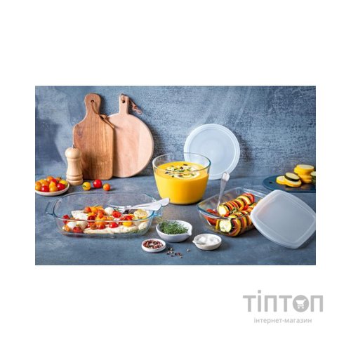 Форма для випікання Pyrex Daily з кришкою прямокутна 22 х 17 см 1.3 л (342P000/3046)