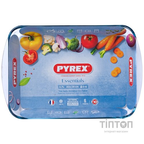 Форма с/к PYREX ESSENTIALS склянна прям. 40х27х6см (3.7л) (239B000/7346)
