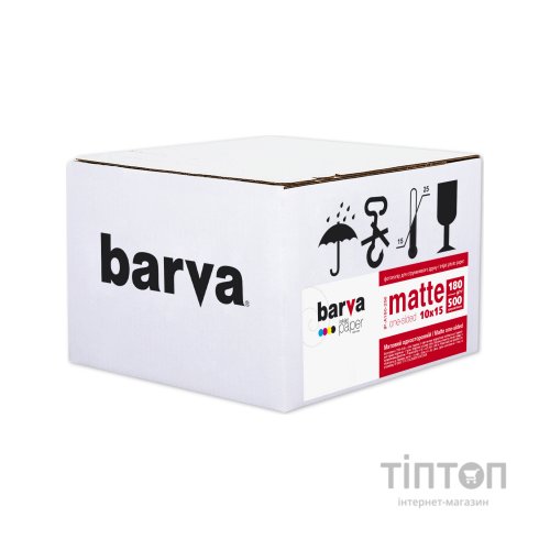 Фотопапір Barva 10x15, 180 g/m2, matt, 500арк (A180-256)
