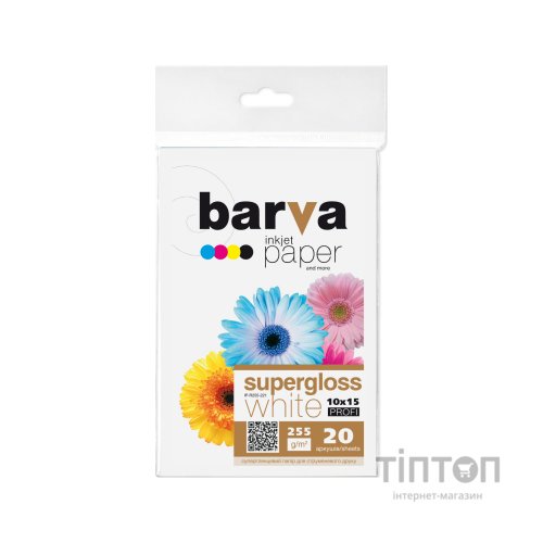 Фотопапір Barva 10x15, 255 g/m2, PROFI, 20арк, supergloss (R255-221)