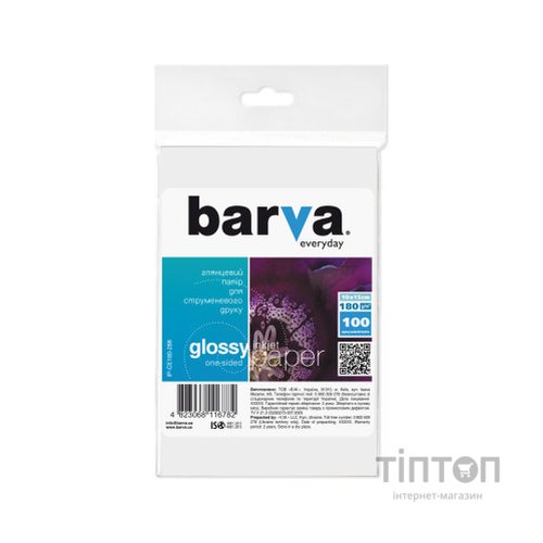 Фотопапір Barva 10x15 Everyday 180г Glossy 100с (IP-CE180-288)