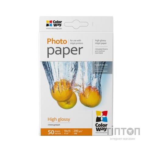 Фотопапір ColorWay 10x15 200г glossy, 50с (PG2000504R)