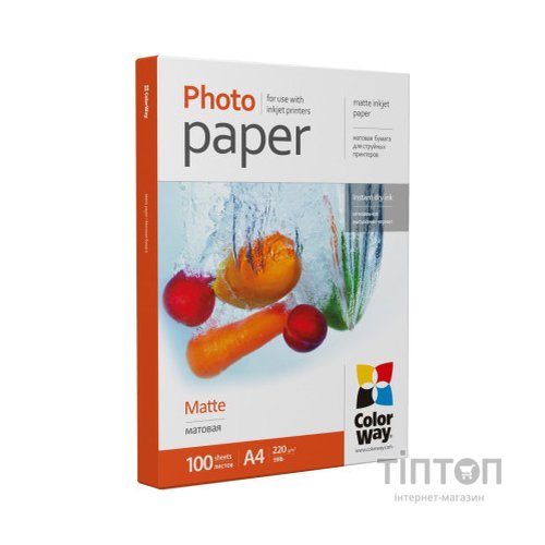 Фотопапір ColorWay A4 220г matte 100л (PM220100A4)