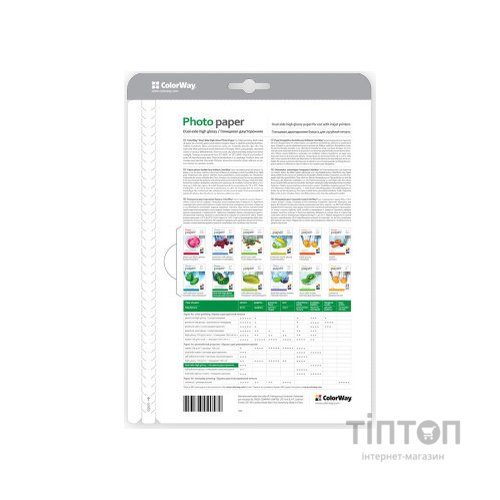 Фотопапір ColorWay глянцевий, А4, 220г/м2, 50 листків, двохсторонній