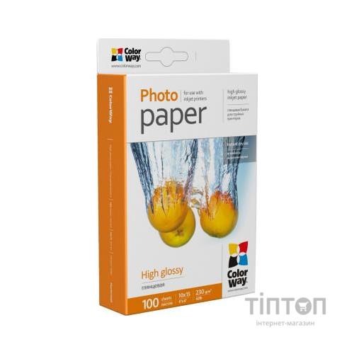 Фотопапір ColorWay глянцевий, А6, 230г/м2, 100 листків, водостійкий
