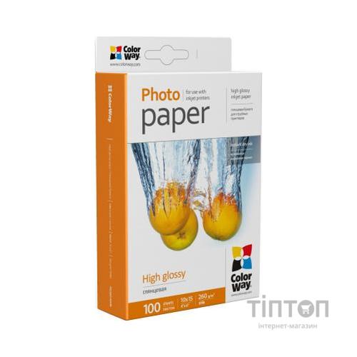 Фотопапір ColorWay глянцевий, A6, 260г/м2, 100 листків