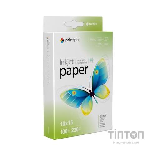 Фотопапір Printpro глянцевий, А6, 230г/м2, 100 листків