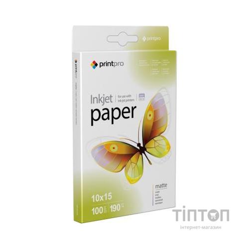 Фотопапір PrintPro матовий, А6, 190г/м2, 100 листків