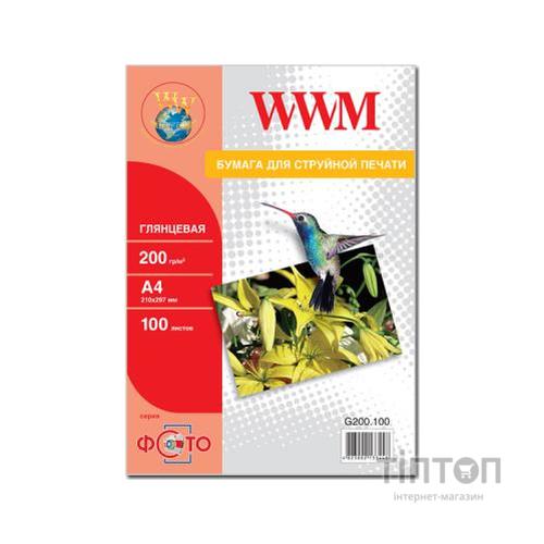 Фотопапір WWM глянцевий, A4, 200г/м2, 100 листків