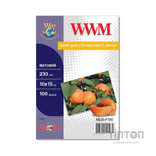 Фотопапір WWM матовий, А6, 230г/м2, 100 листків