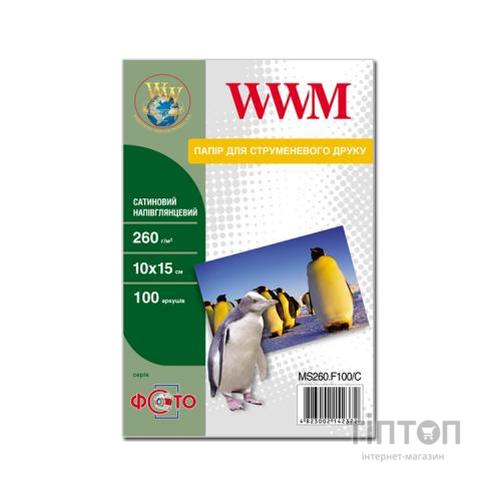 Фотопапір WWM сатин напівглянцевий, А6, 260г/м2, 100 листків