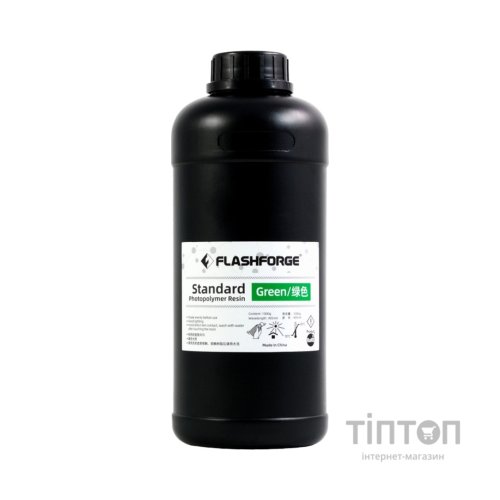 Фотополімерна смола Flashforge Resin Standart UV/LCD Green 1kg (20002085001)