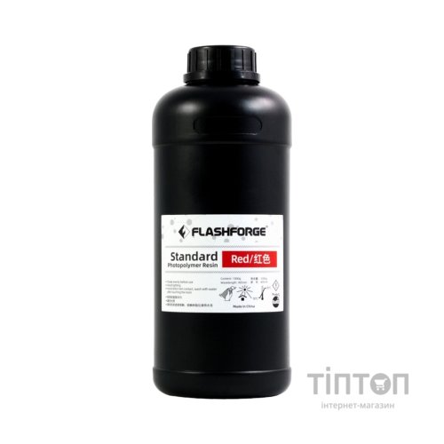 Фотополімерна смола Flashforge Resin Standart UV/LCD Red 1kg (20002086001)