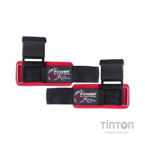 Гаки для тяги на зап'ястя Power System Hardcore Hooks PS-3310 Black/Red (PS-3310_Black-Red)